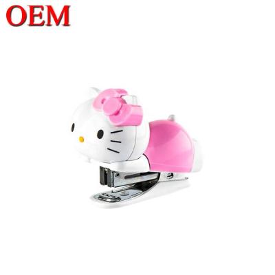 China Cute Plastic Custom Hello Kitty Animal Shape Office Stapler /School Stapler For Students OEM for sale