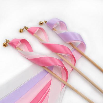 China Colorful Yoga Exercise Silk Fabric Dance Ribbon Gym Ballet Steam Ribbon for sale