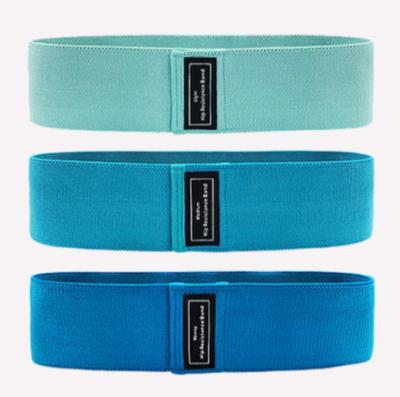 China Hot Selling Elastic Band Durable Gym Custom Logo Fitness Fabric Resistance Bands 3 Cotton Hip Booty Bands Set for sale