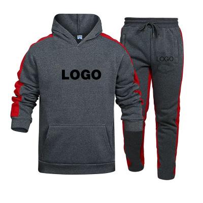 China High quality QUICK DRY comfortable and breathable men's sportswear long sleeve hooded sweatpants printed 2 piece suit for sale