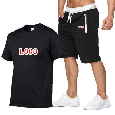 China Promotional summer QUICK DRY plus size T-shirt and casual shorts men and comfortable two-piece sports suit for sale