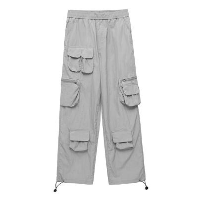 China New cheap men's cheap solid color pocket polyester general street wear oversized practical cargo pants antibacterial for sale