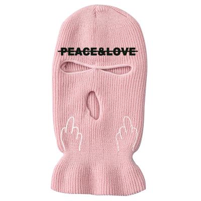 China JOINT Wholesale Knitted Face 3 Hole Full Coverage Skifacecover With Embroidery Logo Balaclava for sale