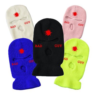 China Custom 3 Hole Embroidered Skifacecover Men's Neon Ski Hat COMMON Halloween for sale