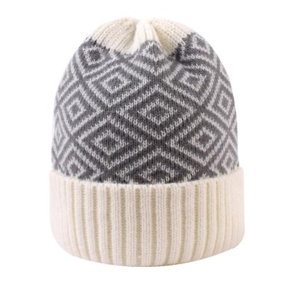 China JOINT Warm Kids Winter Plaid Jacquard Knitted Hat for sale