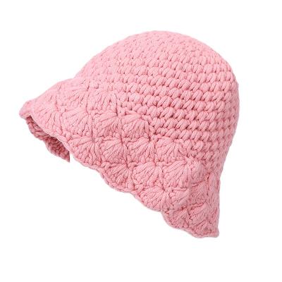 China Autumn Handmade Hats Crochet Knitted COMMON Soft Wide Brim Spring Bucket Hat For Women for sale