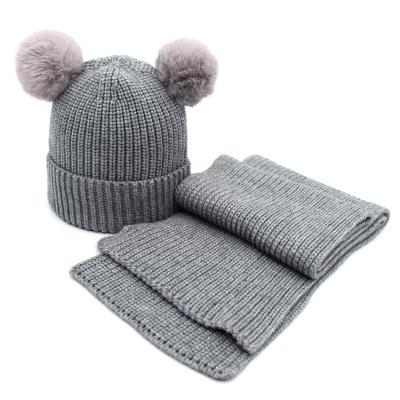 China Fashion\winter comfortable\durable knit custom lraccoon hair pom pom hats with logo hat sport hat scarf set for sale