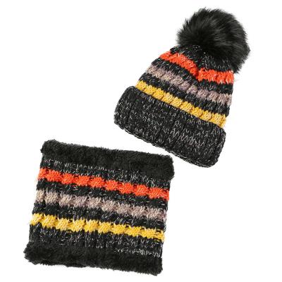 China Wholesale Medium Winter Knitted Beanie Hat Winter Hat Knitted Beanie Hats And Scarf Set With Pom Pom Ball for sale