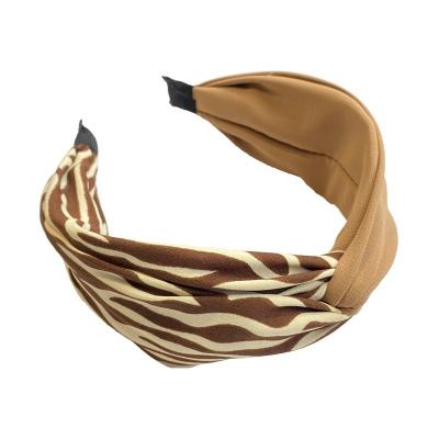 China 2021 Japan fashion zebra wide print and korean style new arrival women hair accessories knotted headband girls for sale