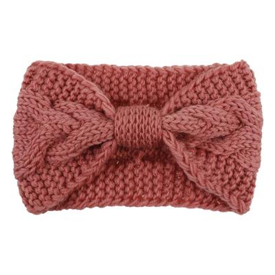 China Eco-friendly knit soft bow headband crochet bow twist hair band turban headband for sale