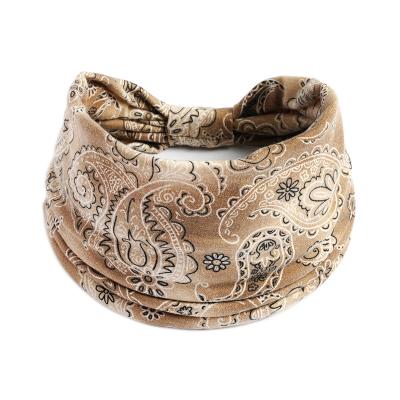 China Eco-Friendly Fashion Boho Custom Printing Headband Sports Headband Flower Fitness Hair Band With Knot for sale