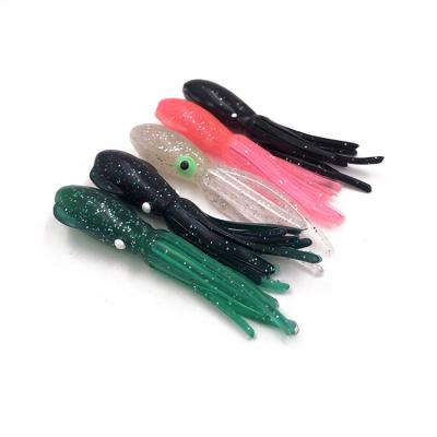 China Sea Fishing Boat Fishing 7.5cm Squid High Quality Soft Plastic Octopus Swim Bait PVC Fishing Lure for sale