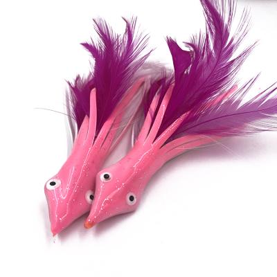 China Wholesale Lead/PVC 6 Inch 62g Tuna Feather Fishing Tackle Wholesale Lure Saltwater Fishing Tackle With Weighted Lead Jig for sale