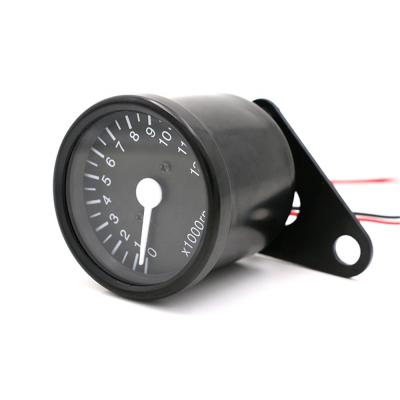 China Retro Metal Refurbished Motorcycle Meter Universal 12000 RPM Motorcycle Tachometer With Led Indicator for sale