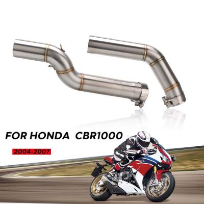 China Stainless Steel Motorcycle Exhaust Muffler Middle Pipe Connect Section Adapter Pipe For HONDA CBR 1000 CBR1000 04-07 for sale