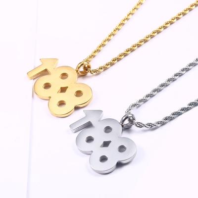 China Wholesale Hiphop Necklace For Women Stainless Steel Fashion Number Gold 2022 Necklace Long Hip Hop Mens Necklace Pendant Jewelry Gift for sale