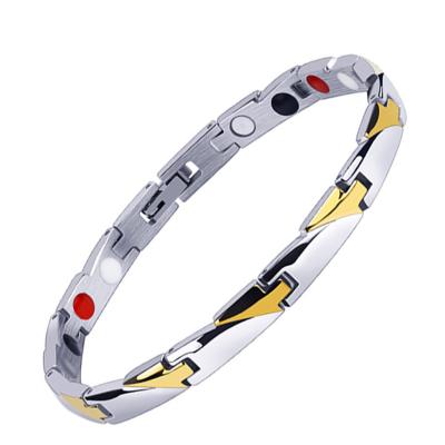 China Wholesale Hiphop Stainless Steel Buckle Bracelet Gold Magnetic Folding Chain Bracelet Gifts For Masculine Men Chain Bracelet for sale