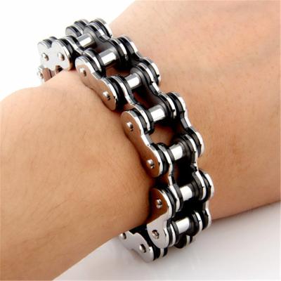 China In TREND Stainless Steel Bracelet 2022 Black Stainless Steel Bicycle Chain Hand Jewelry Gifts For Men's Bicycle Bracelet For Men for sale