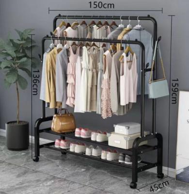 China Multifunctional Bathroom Roll Coat Hanger For Home Use Large Capacity Metal Coat Hanger Clothing Display Rack Clothes Rack Shelf for sale