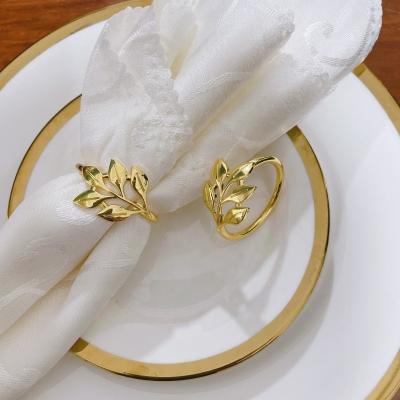 China 2023 New Viable Elegant Napkin Rings Metal Stainless Steel Napkin Rings Wedding Gold Napkin Rings Restaurant Accessories for sale