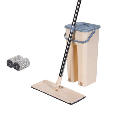 China Viable Wholesale Home Broom With 2 Pieces Hand Free Broom Cloth Floor Broom Set for sale