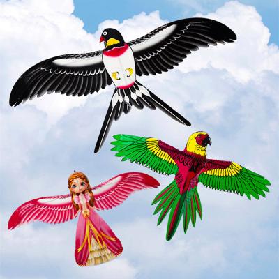 China 2pcs/lot Mini Nylon Kites Free Shipping Flying For Kids Kite Line 3d Kite Pocket Kite For Cane Wing Dynamic Eagle Kite children fishing for sale