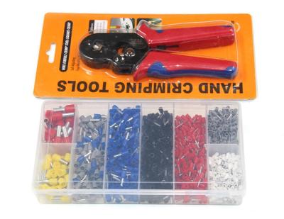 China HSC8 6-4 Straight Lugs Crimping Pliers Tool 1200 Pcs Male/Female Wire Spade Connectors Terminals Crimper Kit for sale