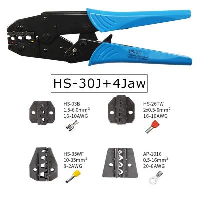 China HS-30J Straight Ratchet Crimping Clamps For 0.5-6.0mm2 Terminals With 4 Jaw Kit Set for sale