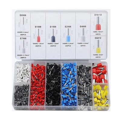 China 100% Copper Wire Ferrules Kit 0.25-10mm2 Wire Ferrules 1200PCS Connectors Wire Crimp Terminals Assortment Set for sale