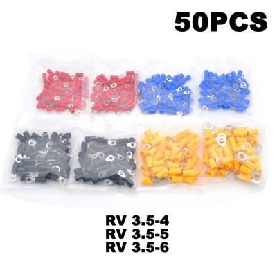 China Wire Plugging 50Pcs Ring Crimp Insulation Terminal RV3.5-4 RV3.5-5 RV3.5-6 Cable Connector RV for sale