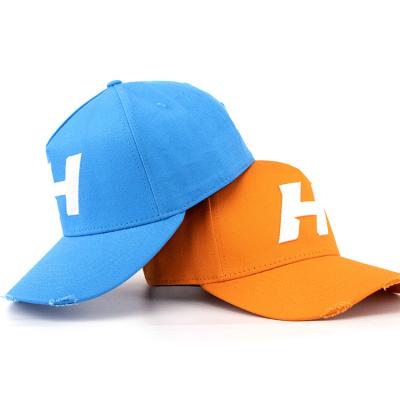 China COMMON 5 Panel Cotton Distressed Custom Adjustable Baseball Cap for sale