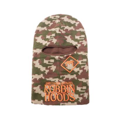 China JOINT Hot Knit Skull Hat Long Slouchy Camouflage Acrylic Skull Cap With Embroidery Logo for sale