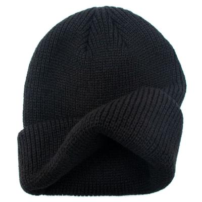 China JOINT Logo Designed Unisex Knitted Plain 100% Acrylic Hats Custom Knitted Winter Hat for sale