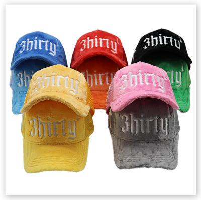 China COMMON High Quality Outdoor Bulk Logo Factory Trucker Hat Embroidery Velvet Velvet Trucker Hat Custom Made for sale