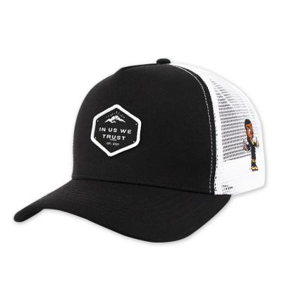 China JOINT Premium Custom Patch Black Baseball Trucker Hats for sale