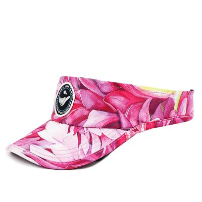 China Custom Woven 100% Polyester Outdoor Women Sun Visor Sublimation Sun Visor Pink Hats for sale