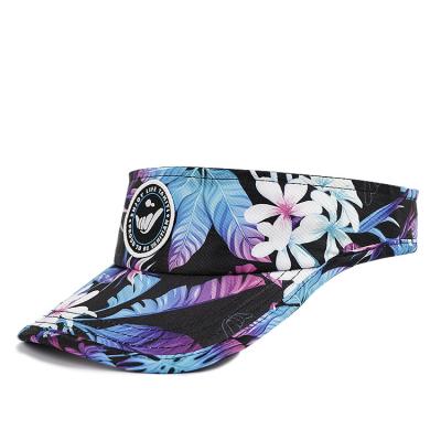 China Custom 100% Polyester Beach Women Woven Patch Sun Visor Hats for sale