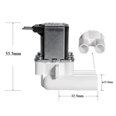 China Meishuo FPD180C6 normal DC12V 24V 36V food grade plastic solenoid valve for coffee maker 13.5mm outlet solenoid valve for sale