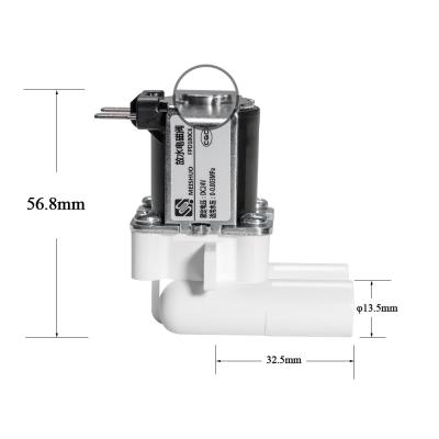 China Meishuo FPD180C6 DC12v 24v 36v pp solenoid valve used in to water purifier 13.5mm outlet solenoid valve Te koop