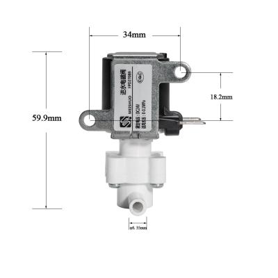 중국 Meishuo FPD270B9 DC 12vdc 24v 36v 6.35mm 0.1MPa low power mini water solenoid valve For RO Water System 판매용