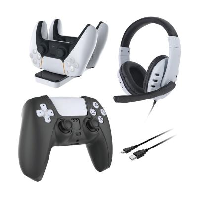 China Ps5 8 In 1 Game Set 2021 Newest 8 In 1 Game Set Dock Headphone Cable Thumb Grips For PS5 Controller For Playstation 5 Gamepad for sale