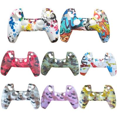 China 2021 Newest Silicone Case Mix Color Anti-slip Abrasion Resistance Silicone Skin Case For PS5 Game Controller for sale