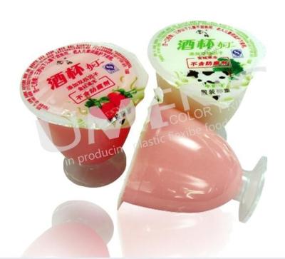 China Carrete de película plástico del lacre de la taza de la categoría alimenticia para el café/el helado/la jalea/el yogur/el jugo en venta