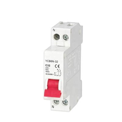 China YCB6N-32 32A DPN MCB Miniature Circuit Breaker DPN with Anti-slip Design Handle for sale