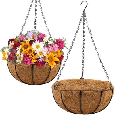 China Modern Wire Hanging Basket For Plants Flower Baskets Flowers Plastic Self Watering Rack for sale