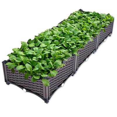 China Modern Hot Selling Big Vegetables Plastic Planting Box With Garden Raised Bed For Vegetables for sale