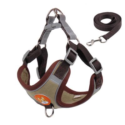 China Wholesale New Type Small Dog Rope Dog Pet Trunk Harness Vest Reflective Reflective Leash for sale