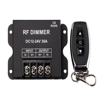 China Low Voltage Dimmer Remote Control Single Color LED Dimmer Light With Dimmer Switch 12V24V 30A 86*63*20mm Controller for sale