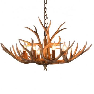 China Modern American rustic style resin antler lamp chain antique chandelier for hotel large chandelier for sale