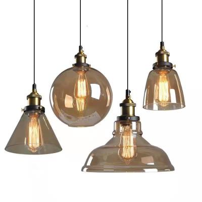 China Led boat sample available industrial ready morden glass hanging round bar restaurant pendant lampshade simple personality for sale